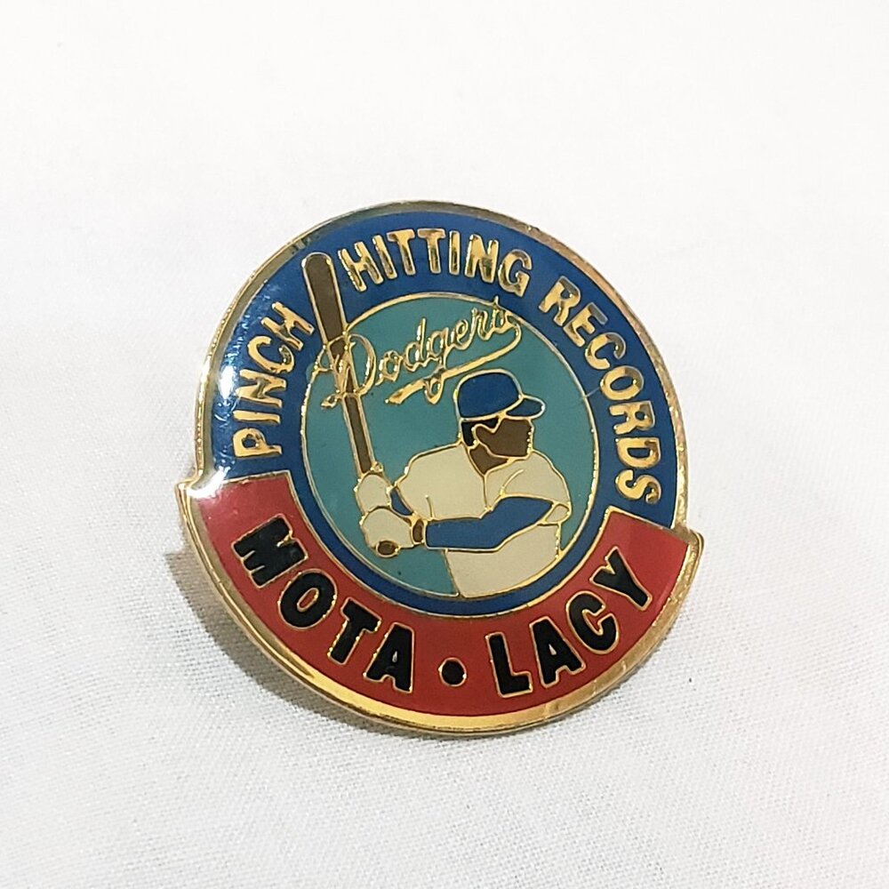 Los Angeles Dodgers Pinch Hitting Record Manny Mota Lee Lacy Pin Baseball 1"